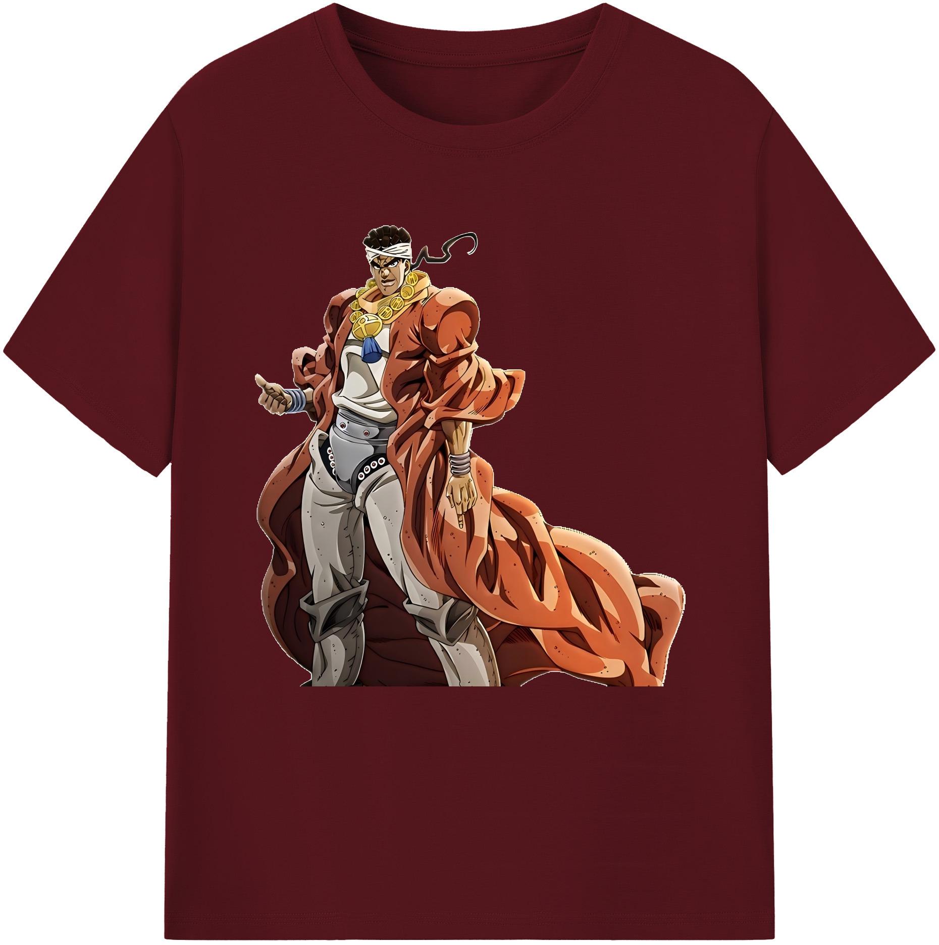 （画像用） ジョジョの奇妙な冒険 ムハンマド?アブドゥル JoJo's Bizarre Adventure Muhammad Avdol 綿100％半袖Tシャツ（フロントプリント）